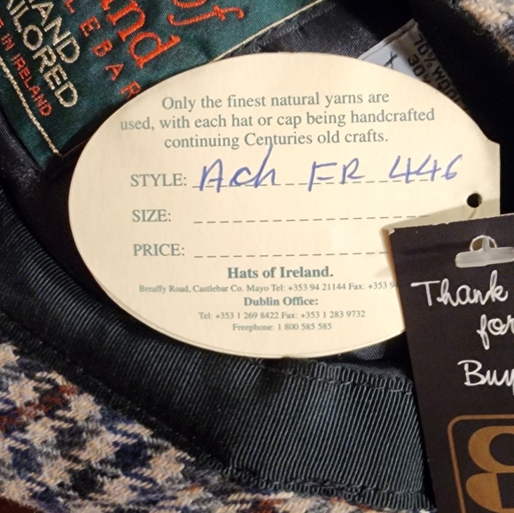 Hats of Ireland Castlebar hand tailored flat cap / newsboy cap. - Picture 5 of 10